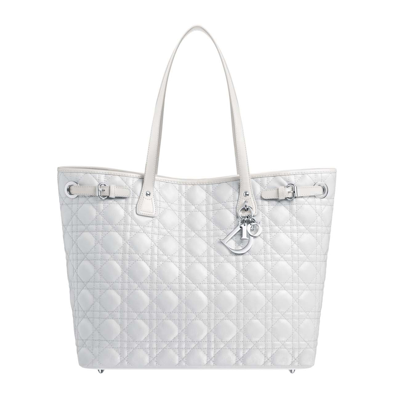 M1017PPCD M237 grande shopping bag Dior Panarea in satinato bianco